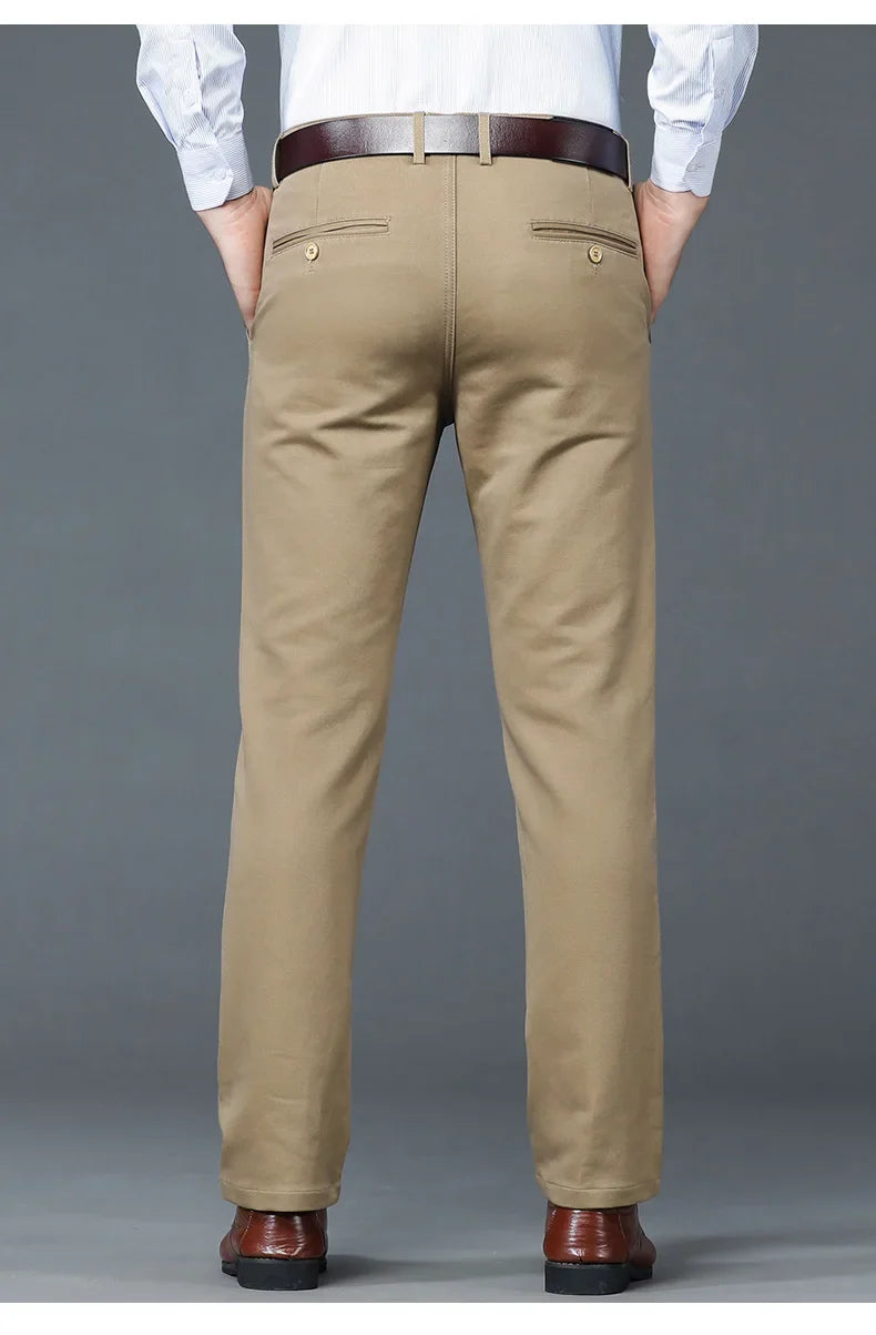 6 Colors Male Autumn Winter Casual Pants Chic Straight Formal Office Luxury Trousers Fashion Elastic Men Business Suit Pants