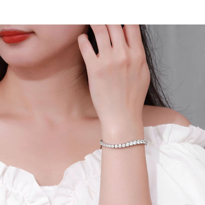 100% 925 Sterling Silver Gradient Size Moissanite Tennis Bracelet For Women Diamond Bangle Luxury Fine Jewelry Gift