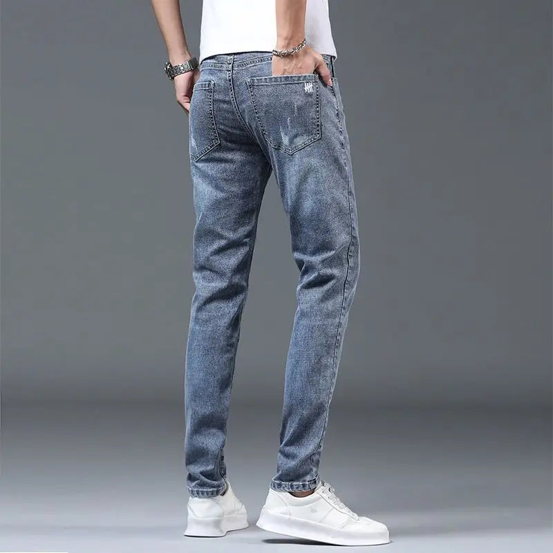 Luxury Summer Designer Korean Classic Streetwear Cowboy Pants for Men Fashionable and Comfortable Boyfriend Skinny Jeans Men
