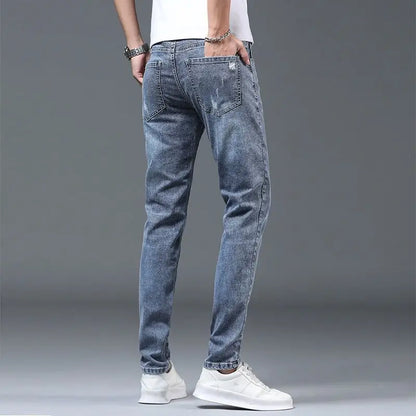 Luxury Summer Designer Korean Classic Streetwear Cowboy Pants for Men Fashionable and Comfortable Boyfriend Skinny Jeans Men