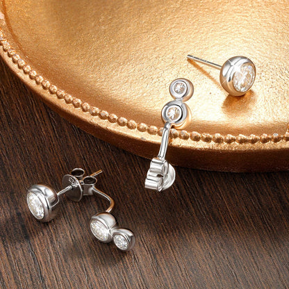 D VVS Moissanite Engagement Earring with GRA Certificates s925 Sterling Silver Plated 18k White Gold Earrings for Women