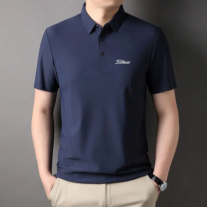 Men's Golf Outdoor Casual Polo Shirt T-Shirt Summer High-End Brand Cool and Breathable Fitness Sports Short Sleeve Top