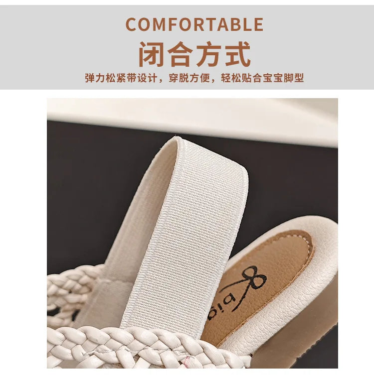 Traditional Woven Sandals Young Child in Summer 2026 New Child Flat Shoe Retro Baby Walking Shoe Girls Casual Sandals Baby Shoes