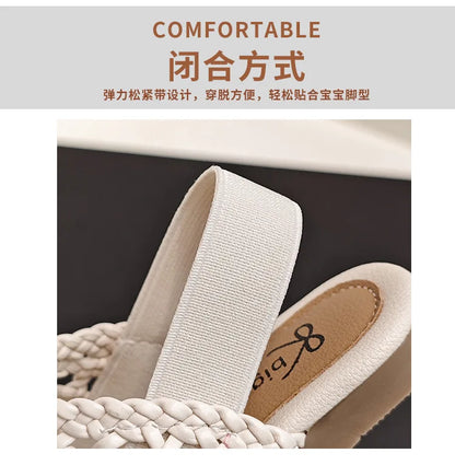 Traditional Woven Sandals Young Child in Summer 2026 New Child Flat Shoe Retro Baby Walking Shoe Girls Casual Sandals Baby Shoes
