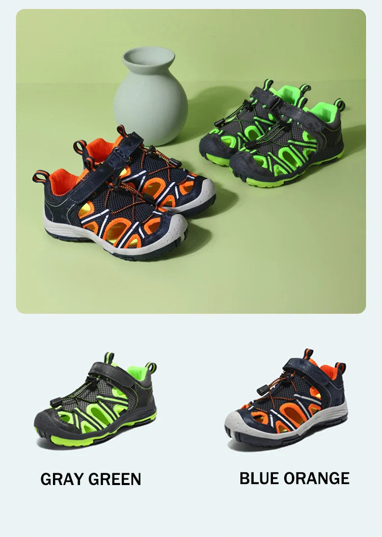Summer Breathable Children Casual Beach Footwear Closed Toe Sandals For Kids Boys Sport Walking Shoes Size 30-39