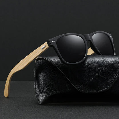 Fashion Bamboo Wood Vintage Square Sunglasses Men Women Luxury Brand Designer Sun Glasses Wooden Driving Fishing Eyewear