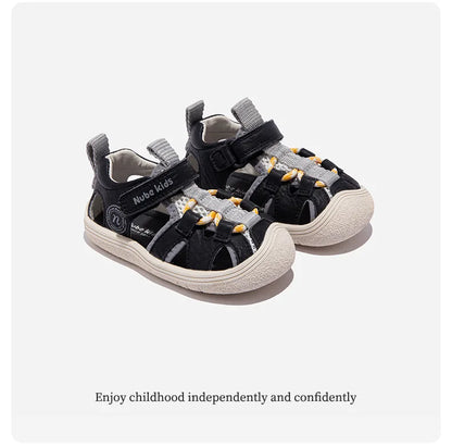 High Quality Children Sandals Summer Kids Beach Shoes Sport Sandals Little Boys Girls Close-toed Sandals Pink, Black, Khaki
