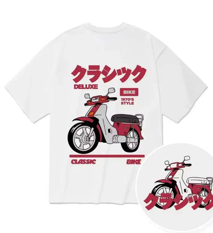 2026 Summer Fashion Men's and Women's Motorcycle T-shirt Summer New Crew Neck Punk Casual Trend Retro Short-sleeved Top