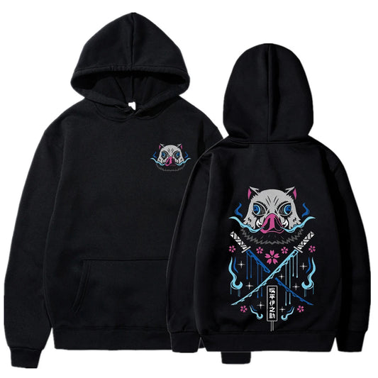 Anime Hoodies Men Women Kimetsu no Yaiba Kawaii Manga Sweatshirts Gothic Harajuku Hooded Pullover Casual Streetwear