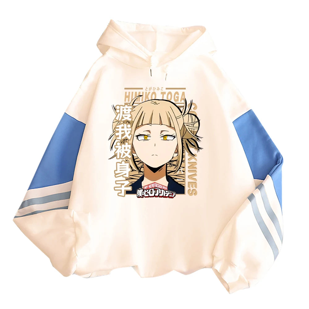 My Hero Academia Kawaii Himiko Toga Women Hoodies Printed Aesthetics Head Poster Manga Harajuku Anime Printed Hooded Sweatshirts