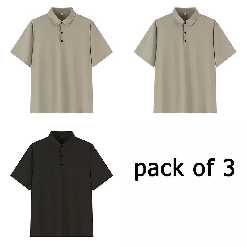 Polo Shirt Men Plus Size 4XL 5XL 6XL 7XL Short Sleeve Knitted Polo Shirts Loose Polos Oversized Tops Big Size Men Clothing T シャツ