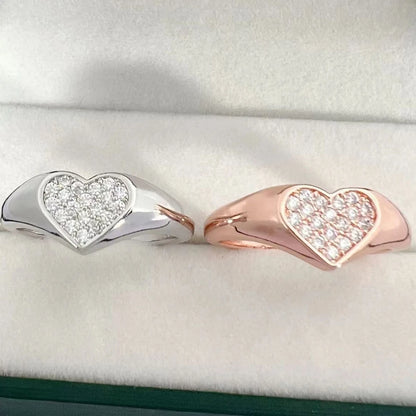 D VVS1 Heart Moissanite Engagement Ring 925 Sterling Silver Plated 18k White Gold Diamond Rings for Women Brithday Gift