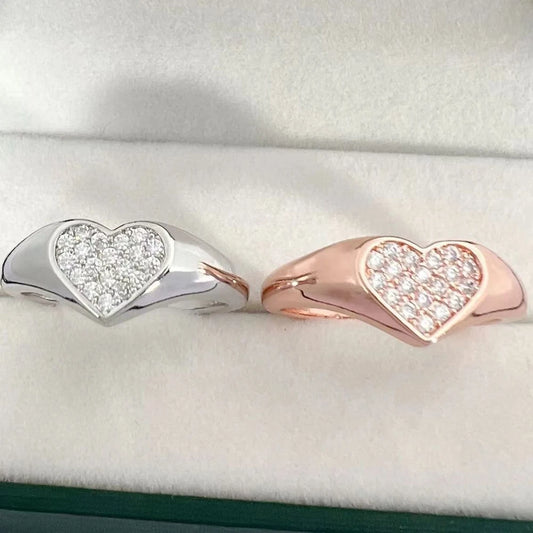 D VVS1 Heart Moissanite Engagement Ring 925 Sterling Silver Plated 18k White Gold Diamond Rings for Women Brithday Gift