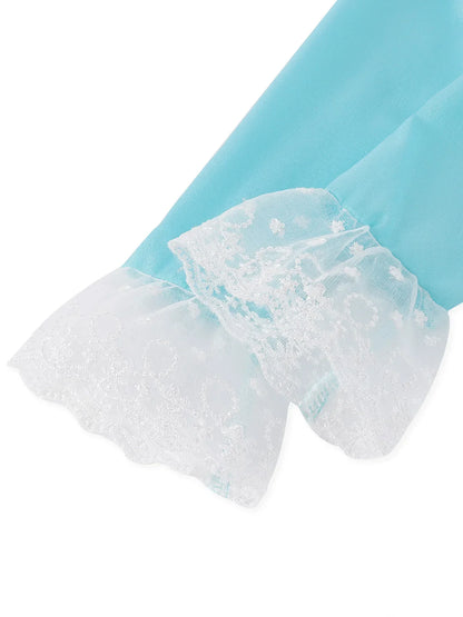 Rosalina Dress Girls Peach Cosplay Kids Party Princess Costume Birthday Blue Dresses Children Clothing