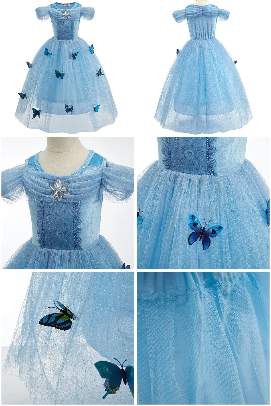 Children Princess Fancy Costume Elsa Party Carnival White Dress Up for Girl Christmas Birthday Cosplay Belle Snowflake Vestidoes