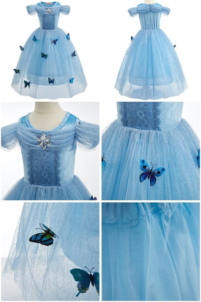 Anna Elsa Costume Children Princess Dress for Girls Kids Cosplay Snow White Christmas Carnival Party Disguise Outfit