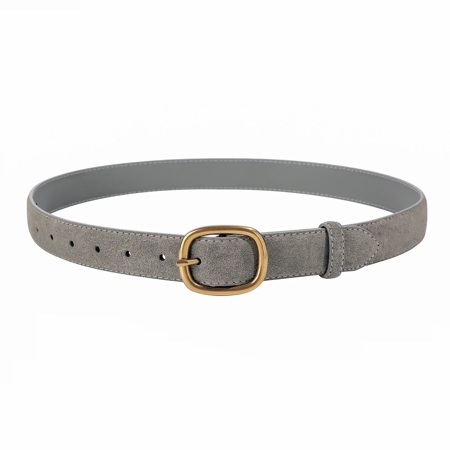 Fashion Suede Cowhide Women‘s Belts Genuine Leather 2.8cm Wide Belt Metal Buckle Women Belt Matched Dress Jeans Skinny Girdle