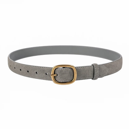 Fashion Suede Cowhide Women‘s Belts Genuine Leather 2.8cm Wide Belt Metal Buckle Women Belt Matched Dress Jeans Skinny Girdle