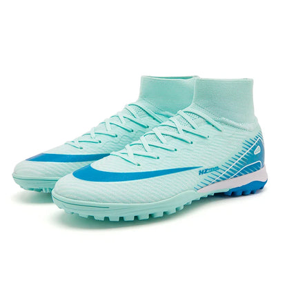 Kids Soccer Cleats for Boys and Girls Youth High-top Football Shoes Outdoor Athletic Turf Soccer Shoes