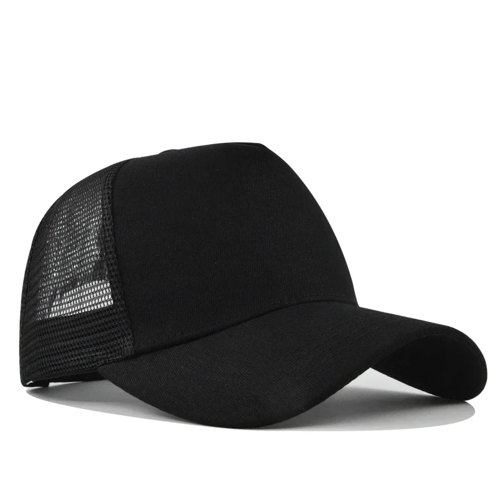 Custom Trucker Hat Logo Cotton Mesh Breathable Baseball Cap Women Men Summer Sunshade Mesh Cap 5 Panels Truck Hat Cap Wholesale