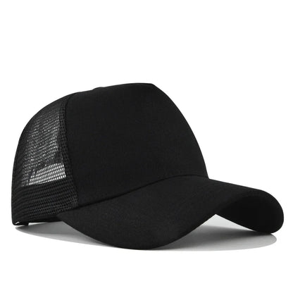 Custom Trucker Hat Logo Cotton Mesh Breathable Baseball Cap Women Men Summer Sunshade Mesh Cap 5 Panels Truck Hat Cap Wholesale