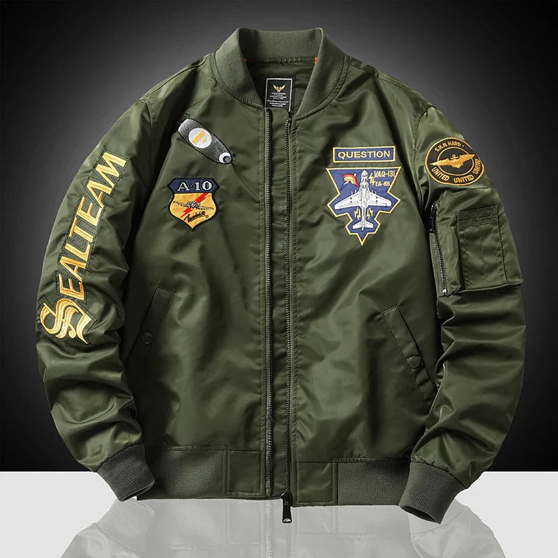 American overalls pilot jacket Men's autumn and winter thickened Baseball uniform Trendy coat Men's military fan jacket Men