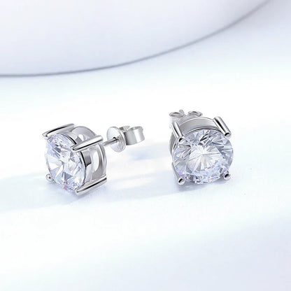 0.5-8CT 3 Colors Moissanite Stud Earrings for Women Men's Party Ear Jewelry Sterling Silver 925 Sparkling Diamond Earring