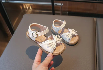 Girls Cute Lace Bow Princess Sandals New Little Kids Soft-soled Beach Summer Shoes Size 22-31