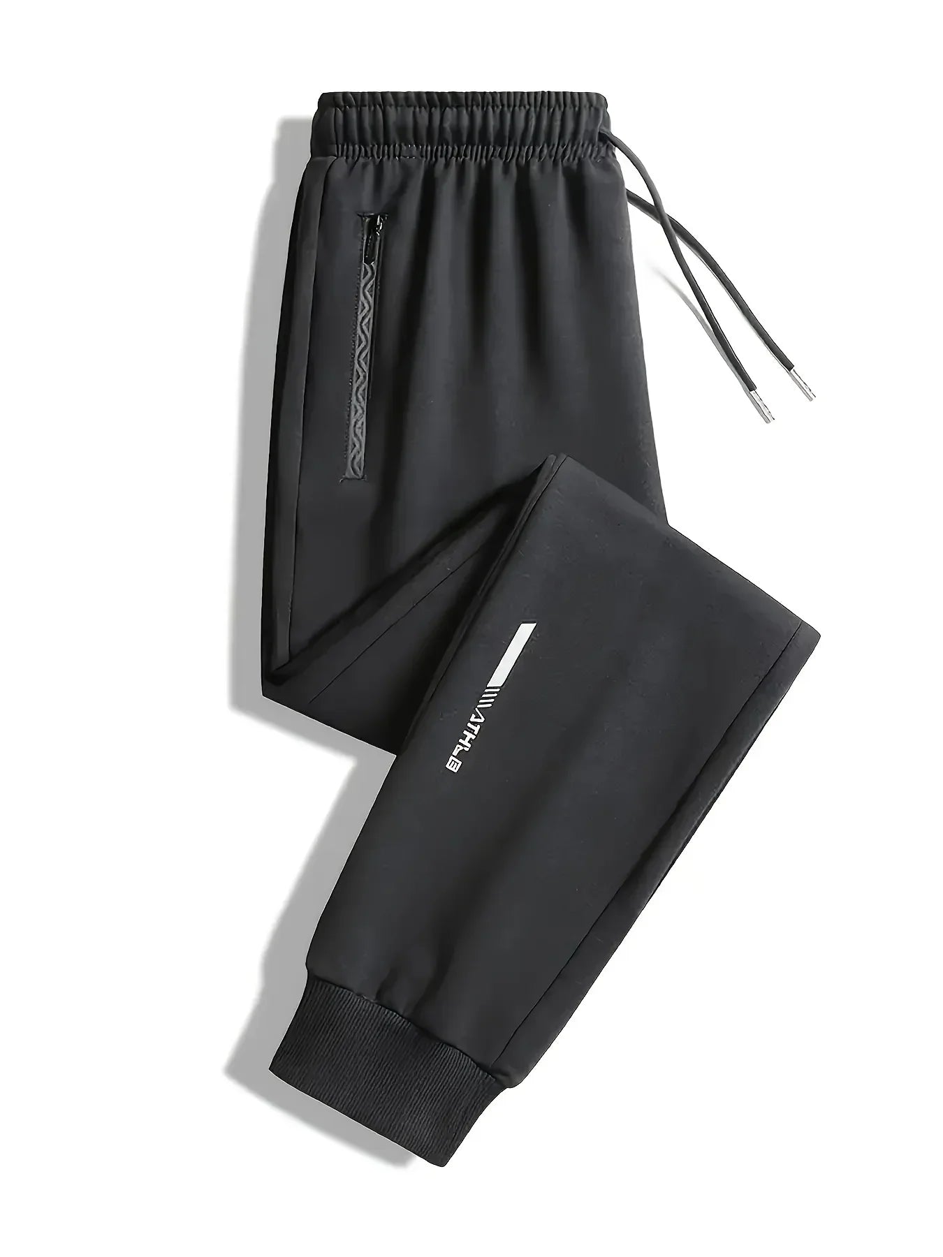 Men's casual running pants, delicate elastic running pants, fast drying ice silk straight tube breathable fitness pants