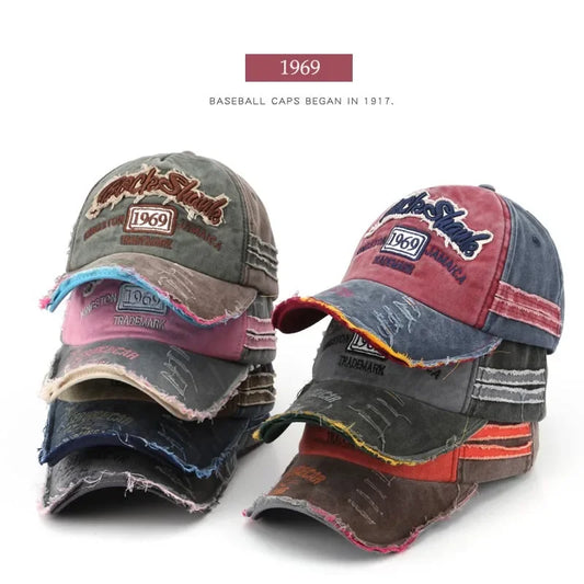 Washed Cotton 1969 Embroidery Baseball Caps For Women Men Sport Visors Vintage Snapback Cap Unisex-Teen Hip Hop Hat Bone Dad Hat