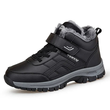 Winter Boots for Men New Waterproof PU Leather Warm Snow Ankle Boots Outdoor Warm plush Non-slip Work High-top Casual Shoes