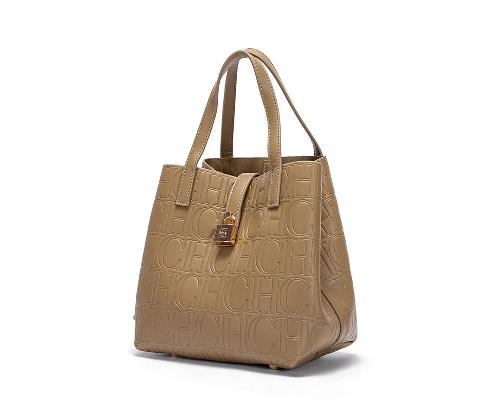 Women's Tote Bag New Steel Embossed Handheld Bun Mother Shopping Bag