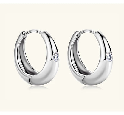 Premium Real 0.12cttw Moissanite Hoop Earrings for Women Girls S925 Silver Earring Party Fine Jewelry Small Ear Buckle Gift