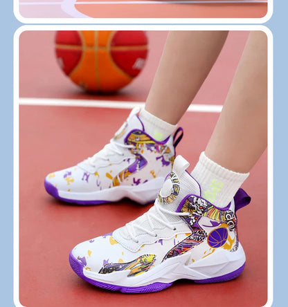 Children's basketball shoes non-slip breathable basketball training shoes with boys and girls basketball shoes sneakers 31-39