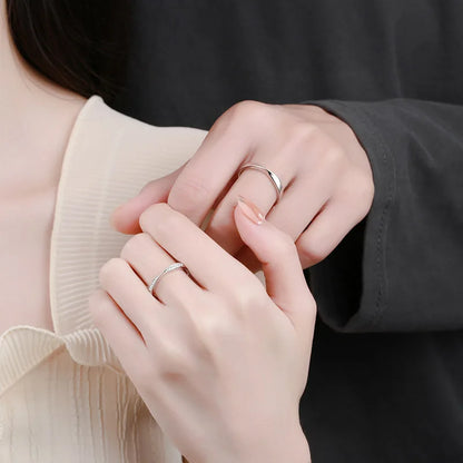 100% 925 Sterling Silver Moissanite Ring for Women Men Couple Ring Valentine's Day Gift White Gold Plated Unisex Band