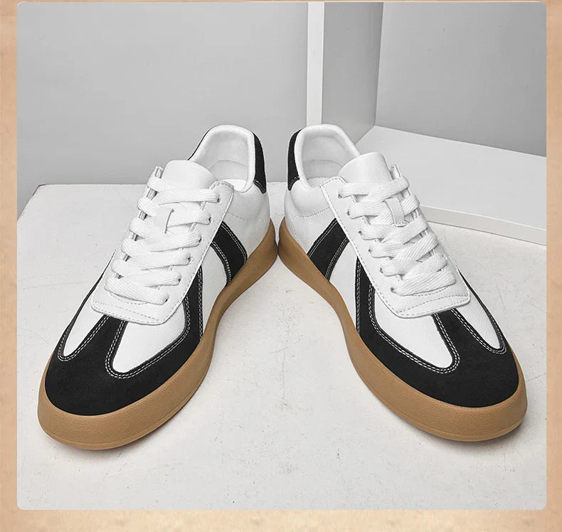 Invisible Height-Increasing Shoes 8cm German Training Shoes for Men, Summer Breathable Casual Sneakers, Genuine Leather Retro Versatile Forrest Gump Shoes 6cm