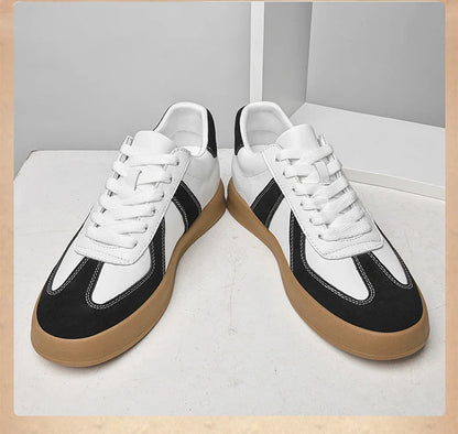 Invisible Height-Increasing Shoes 8cm German Training Shoes for Men, Summer Breathable Casual Sneakers, Genuine Leather Retro Versatile Forrest Gump Shoes 6cm