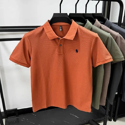 100% pure cotton fashionable personalized men's classic pony embroidered comfortable polo shirt summer new casual short sleeve