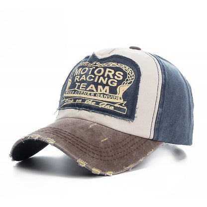 Washed Cotton Damage Baseball Cap Motor Snapback Hat
