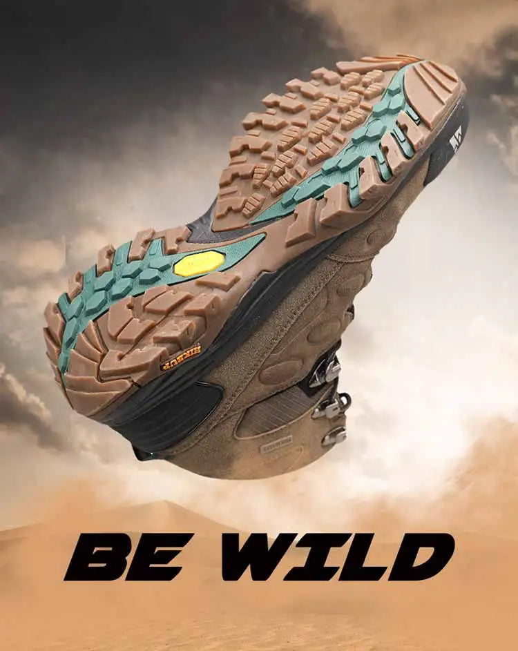 High-Top Men Hiking Boot Winter Outdoor Shoes Lace-Up Non-slip Sports Casual Trekking Boots Man Suede Warm Shoes