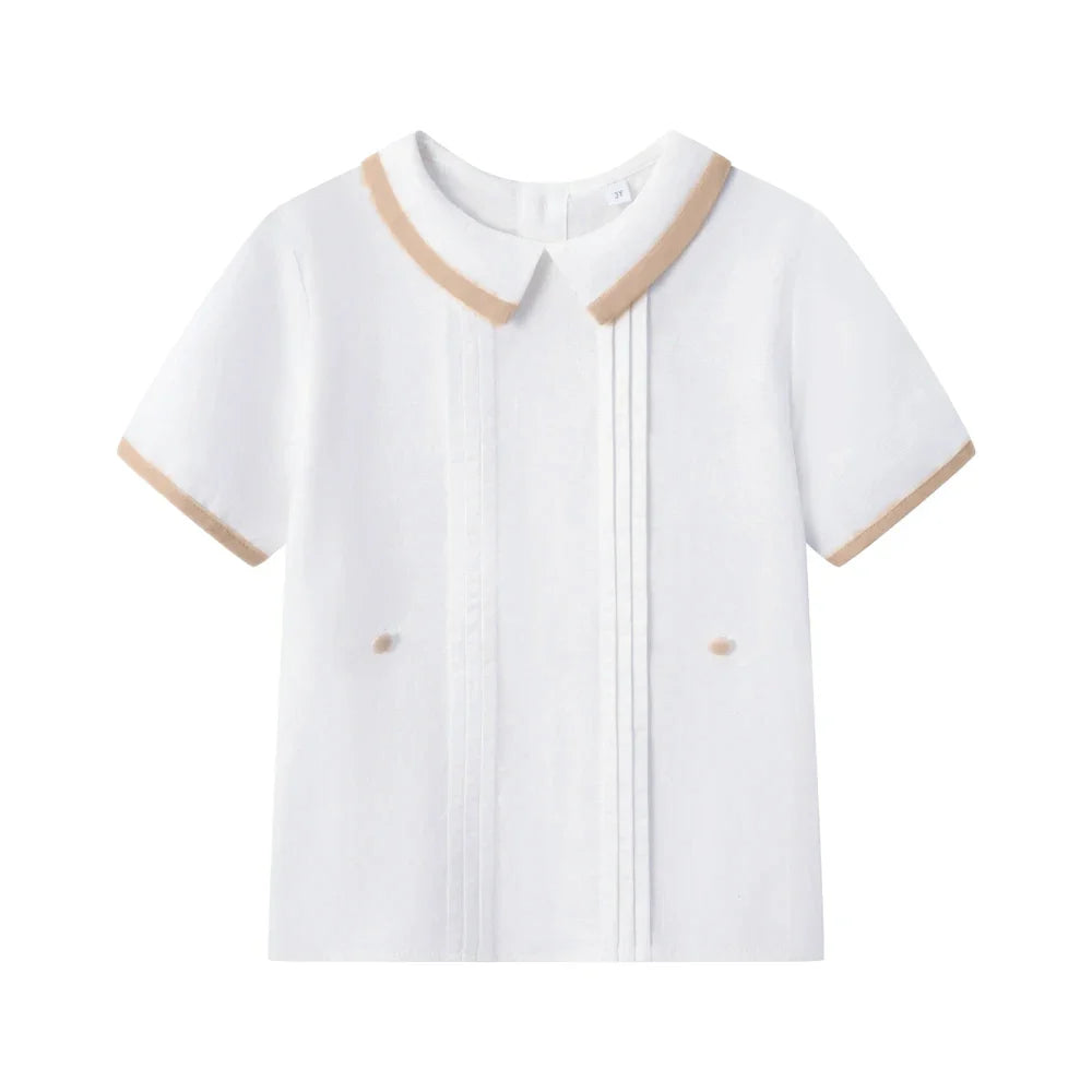 Gentleman Boys Summer Solid 2 Pieces Sets 9 12 18 24 36 Months Toddler Birthday Wedding Outfit Soft Cotton Infant Clothes