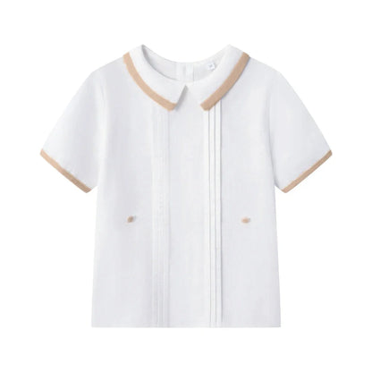 Gentleman Boys Summer Solid 2 Pieces Sets 9 12 18 24 36 Months Toddler Birthday Wedding Outfit Soft Cotton Infant Clothes