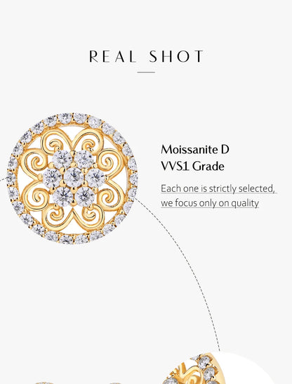 Sparkling Moissanite Earrings for Women D VVS1 Color Pass Diamond Test Solid S925 Sterling Silver Wedding Jewelry Gift