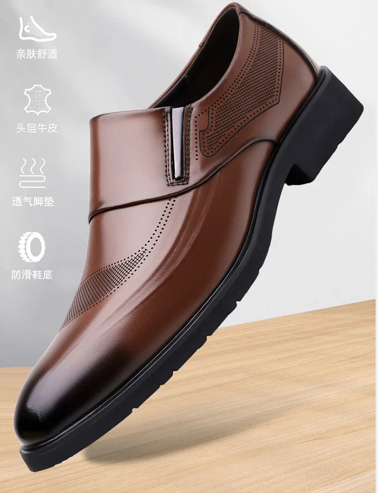Designer Leather Shoes for Men Spring Autumn Business Casual Shoes Male Fashion Solid Color Wedding Shoe Man