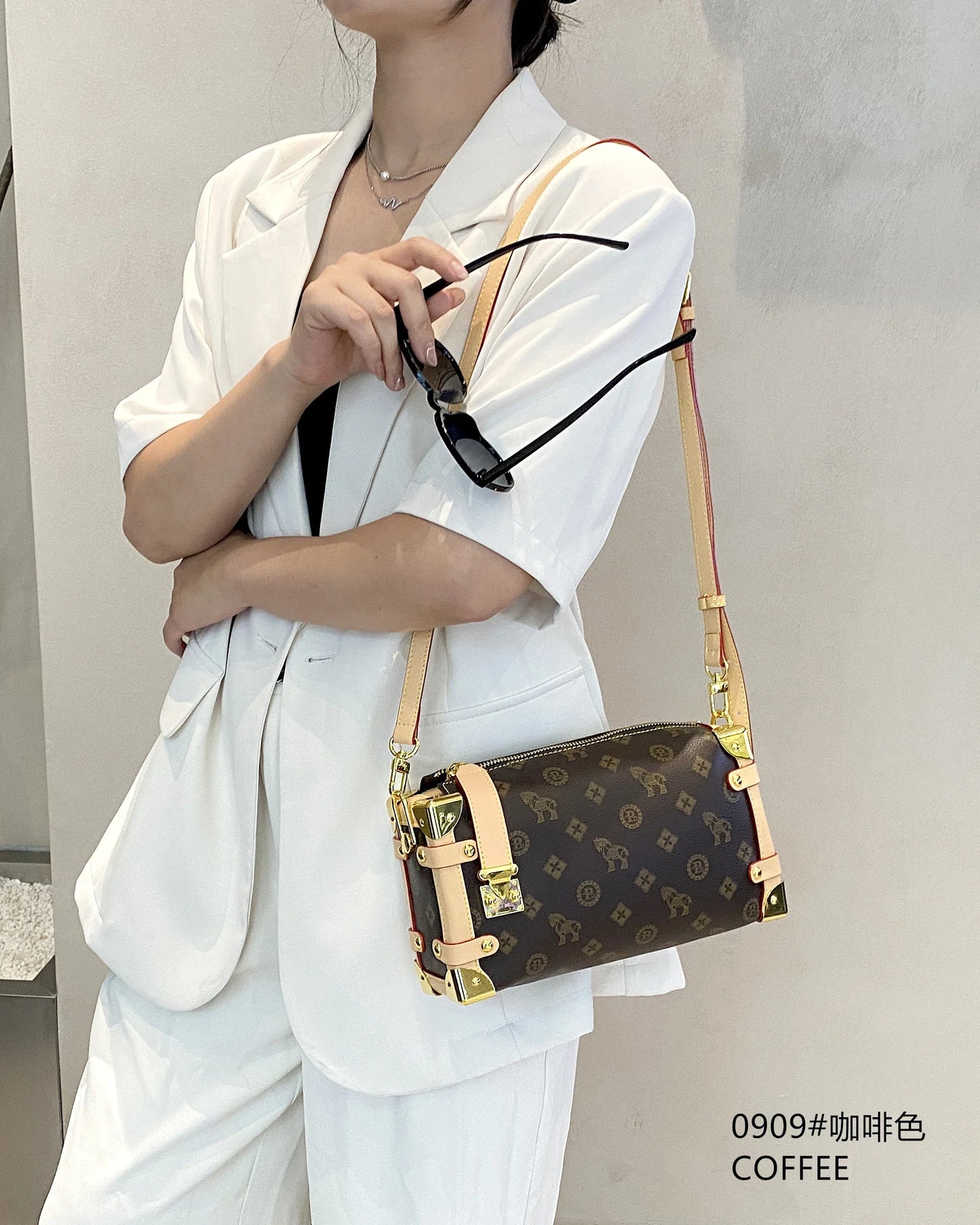 2025 Coffee Brown Crossbody Bag for Women - 可调节 Strap Shoulder Purse, Stylish Underarm Handbag, Lightweight Small Casual S
