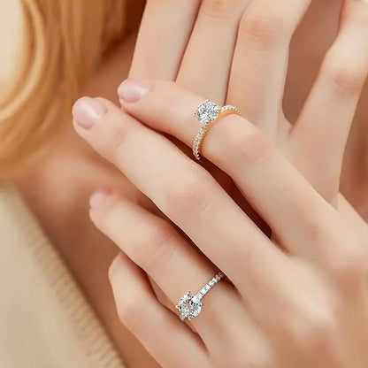 8mm 2ct Moissanite Solitaire Ring 14K Gold Filled Engagement Rings For Women Wedding Party Jewelry Gift