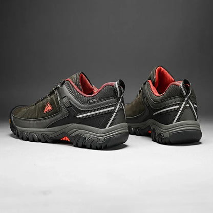 High Quality Men Hiking Shoes Durable Leather Climbing Shoes Outdoor Walking Sneakers Rubber Sole Factory Outlet
