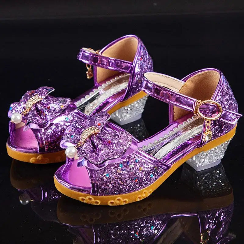 2026 Spring New Children's Shoes   Princess  Shoes Girl's Fashion Sandals Crystal Princess Shoes