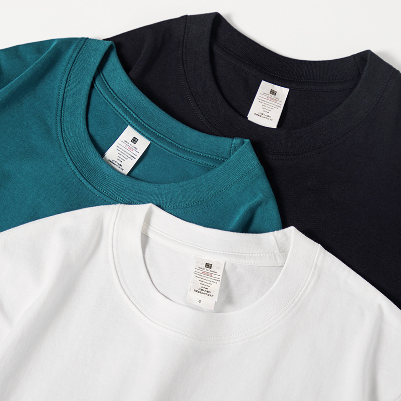 Summer 100% Cotton Women's T-shirt Bottoming Basic Fashionable Solid Lady Short Sleeve Loose Tops Shirts 230g/㎡ Tops