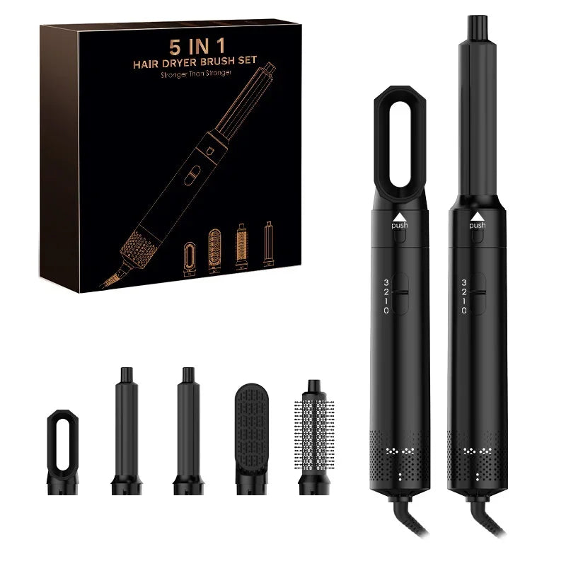 5 In 1 Hair Dryer Comb Set Professional Hot Air Styler For Hair Curling Straightening And Volumizing At Home